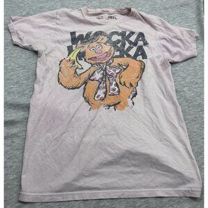 Muppets Fozzie Bear Wocka T-Shirt Men's Size Medium Graphic Causal Pink